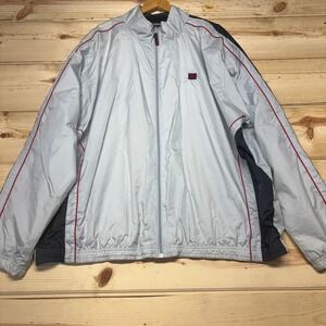 Wilson Track Jacket Full Zip Mens 4X Light Gray Red Stripe Sportswear Athleisure